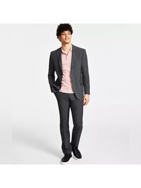 DKNY Duran Mens Charcoal Two Piece Business Suit - 36S / 32W x 30L - NWT
